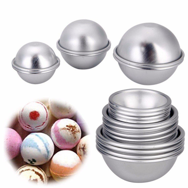 Lot De 7 Moules à Bombe De Bain En Aluminium, Ronds, 2x3/4, Occasion