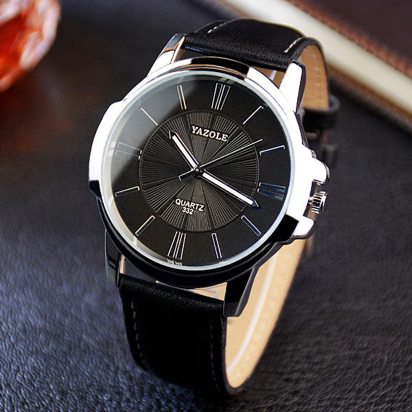 Yazole Montres à Quartz pour hommes en Cuir - Marron - Prix pas cher Yazole Montres à Quartz pour hommes en Cuir - Marron - Prix pas cher