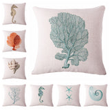 Housse de coussin (thème: la mer) - 45 cm X 45 cm - Frais de livraisons offerts!